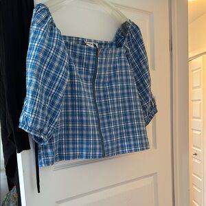 Noisy May Blue Checkered Top